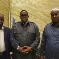 Mr. Mukhtar with Federal Government of Somalia's Prime Minister Omar Abdirashid Sharmarke allowing Kafaalo Group takeovers of local schools. Mr. Mukhtar with Prime Minister Omar Abdirashiid Sharmarke